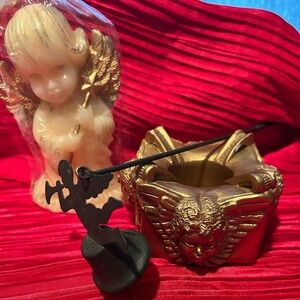 Deliciously looking vintage angel candle- angel candleholder- candle snuffer.